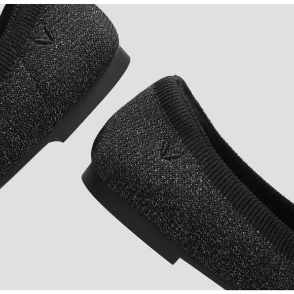 Vivaia Audrey Round-Toe Claire Black Ballet Flats Sparkle Comfort Size 11.5 - Picture 4 of 11